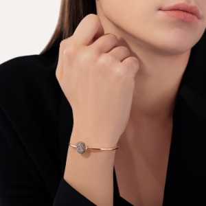 Bracelet Sabbia - Rose Gold 18kt, Treated Black Diamond