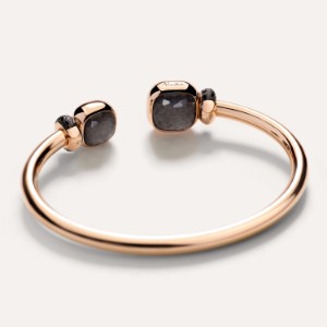Nudo Bracelet - Rose Gold 18kt, Obsidian, Treated Black Diamond