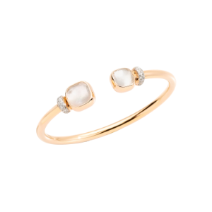 Bracelet Nudo - Rose Gold 18kt, White Topaz, Mother-of-pearl, Diamond