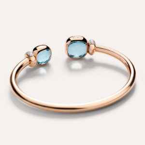 Bracelet Nudo - Rose Gold 18kt, Blue Topaz, Diamond