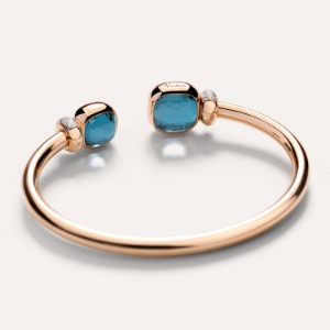 Bracelet Nudo - Rose Gold 18kt, Blue London Topaz, Diamond