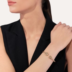 Armband Nudo - Roségold 18kt, Brauner Diamant, Weißer Topas
