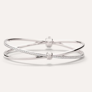Bracelet Jonc Pomellato Together - Or Blanc 18kt, Diamant