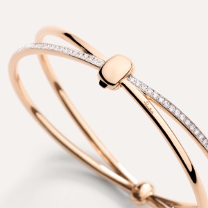 Bracelet Jonc Pomellato Together - Or Rose 18kt, Diamant