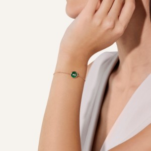 Bracelet Pom Pom Dot - Or Rose 18kt, Nacre, Diamant, Malachite