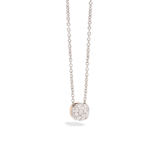 Collana Con Pendente Nudo Petit - Oro Rosa 18kt, Oro Bianco 18kt, Diamante
