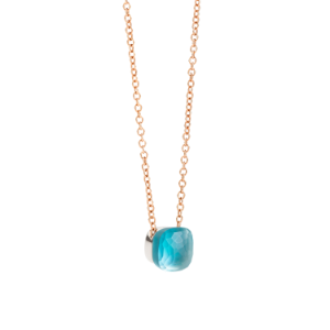 Nudo Gelé Pendant With Chain - Rose Gold 18kt, White Gold 18kt, Blue Topaz, Mother-of-pearl, Turquoise