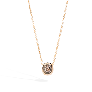 Collar Con Colgante Nuvola - Oro Rosa 18kt, Diamante Marrón