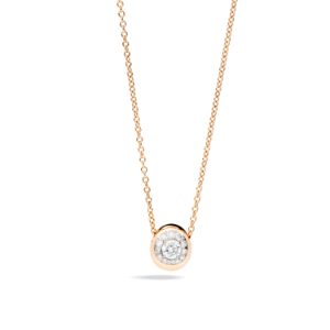 Pendant With Chain Nuvola - Rose Gold 18kt, Diamond