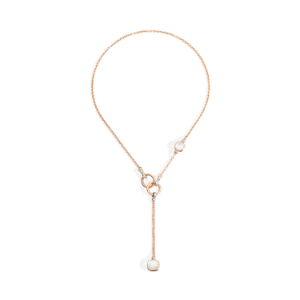 Nudo Necklace - White Gold 18kt, Rose Gold 18kt, Diamond, Mother-of-pearl, White Topaz