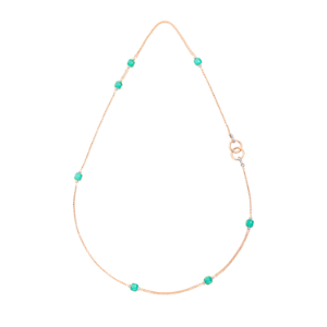 Nudo Sautoir Necklace - White Gold 18kt, Rose Gold 18kt, Diamond, Blue Topaz, Chrysoprase