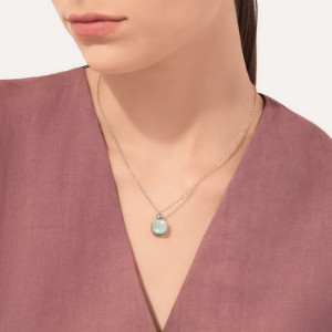 Nudo Classic Necklace With Pendant - Rose Gold 18kt, Diamond, Prasiolite