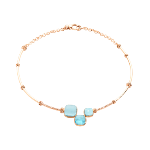 Nudo Necklace - Rose Gold 18kt, Blue Topaz, Diamond