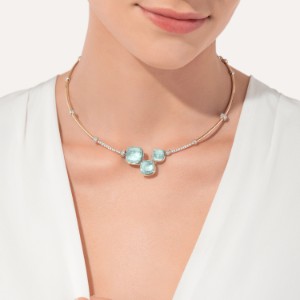 Nudo Necklace - Rose Gold 18kt, Blue Topaz, Diamond