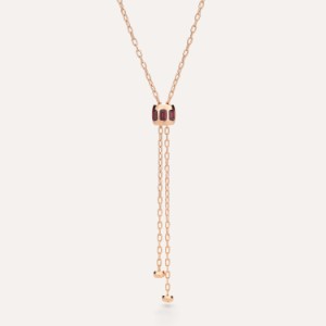 Iconica Necklace - Garnet, Rose Gold 18kt