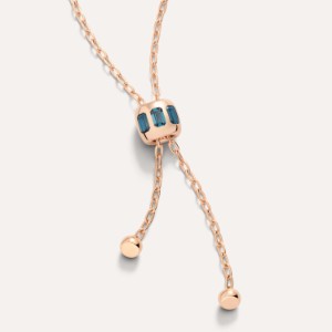 Collier Iconica - Or Rose 18kt, Topaze Bleue London