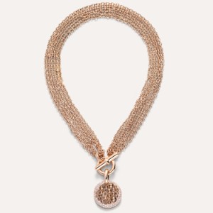 Halskette Sabbia - Roségold 18kt, Brauner Diamant, Diamant