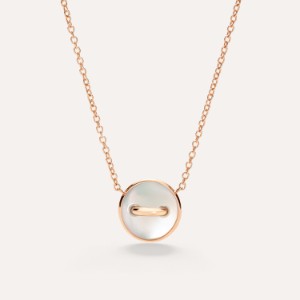 Collar Con Colgante Pom Pom Dot - Oro Rosa 18kt, Madre Perla, Diamante, Malachita