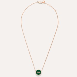 Pom Pom Dot Halskette Mit Anhänger - Roségold 18kt, Perlmutt, Diamant, Malachit