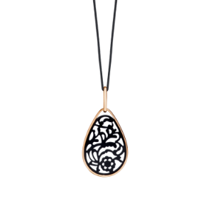 Pendant Without Chain Victoria - Rose Gold 18kt, Jet