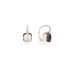 Earrings Nudo Classic - Rose Gold 18kt, White Gold 18kt, Smoky Quartz