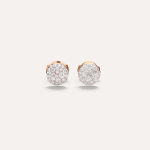 Orecchini Sabbia - Oro Rosa 18kt, Diamante