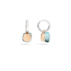 Earrings Nudo - Rose Gold 18kt, White Gold 18kt, Blue Topaz