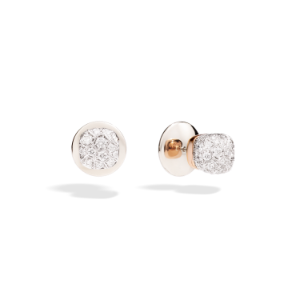 Ohrringe Nudo - Roségold 18kt, Weißgold 18kt, Diamant