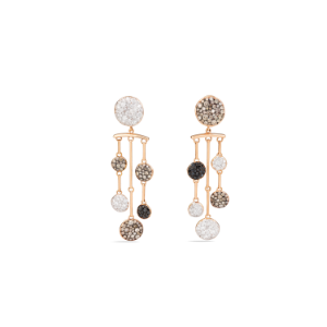Sabbia Chandelier Earrings - Rose Gold 18kt, Diamond, Brown Diamond, Treated Black Diamond