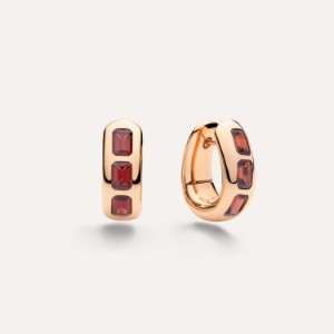 Iconica Earrings - Garnet, Rose Gold 18kt