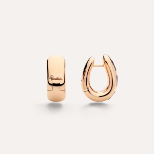 Boucles D’oreille Iconica - Grenat, Or Rose 18kt