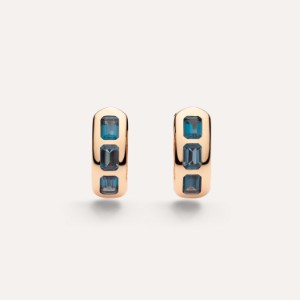 Iconica Earrings - Rose Gold 18kt, Blue London Topaz
