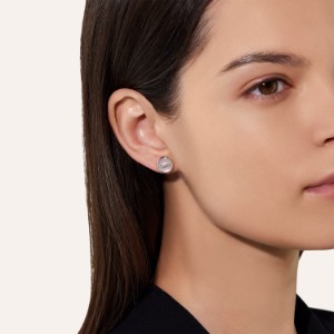 Pom Pom Dot Earrings - Rose Gold 18kt, Mother-of-pearl, Diamond