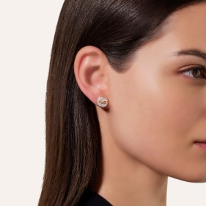 Pom Pom Dot Earrings - Rose Gold 18kt, Diamond