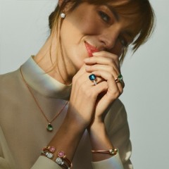 Louise Bourgoin As Pomellato's Brand Ambassador Wearing Her Personal Selection Of Nudo Collection Jewelry