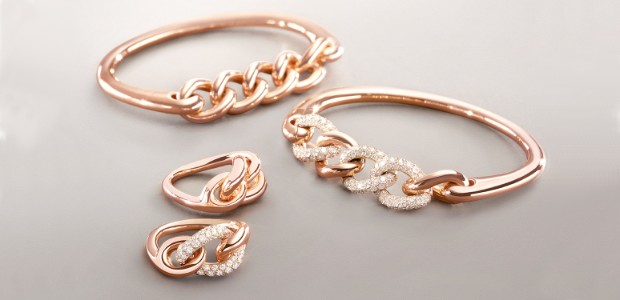 Gold And Diamond Bracelets With Links And Rings From Pomellato's Catene Collection