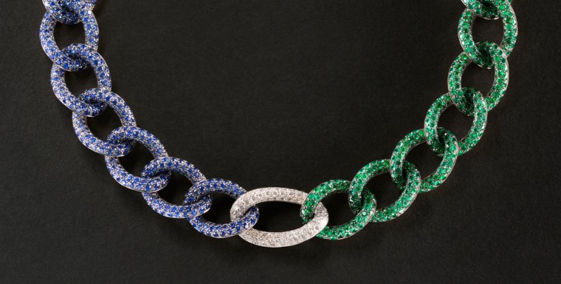 Blue Sapphire And Emeralds “reloved” Chain